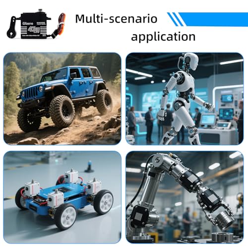 40KG Digital Servo, 3240MG High-Torque Metal Gear, IP67 Waterproof, 5-7.4V, 180°/270° Control Range, 2-Pack for RC Crawler TRX6 SCX10 (270 Degree) - style: 270 Degree