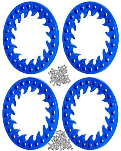 RC Metal 1.9 Beadlock Wheels Replacement Ring for 1/10 Crawler RC Car TRX4 SCX10 90046 90047,Alloy 1.9" Beadlock Rims Replacement Ring,4pcs,Navy Blue - color: Navy Blue(4pcs)
