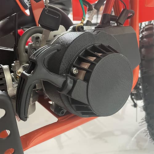 GOOFIT Aluminum Pull Start Recoil Starter with Flywheel and Screws for 2 Stroke 47cc 49cc Pocket Bike Mini Bike Dirt Bike Scooter ATV Quad Motorcycle - color: Black
