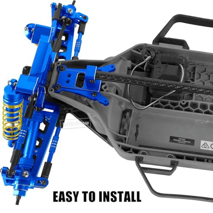 RC Chassis Brace Kit Upgrades Part for 1/10 Slash 4x4 LCG,Slash 4x4 LCG VXL,Rustler 4x4,Rustler 4x4 VXL,Alloy Aluminium w/Carbon Fibre Chassis Brace,Navy Blue - color: Navy Blue(1set)