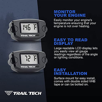 Trail Tech 742-EF4 TTO Temperature Digital Gauge 7mm Radiator Fin Sensor