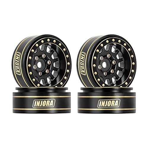 INJORA 42g 1.0 Plus Brass -3.75mm Offset Wheel for 1/24 1/18 RC (Black) - color: Black