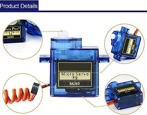 10PCS SG90 9G Mini Micro Servo Motor for Arduino RC Robot Airplane | 10PCS SG90 9G mini micro servos, stable precise control, compatible with Arduino, RC robot, helicopter, airplane. - style: 10PCS SG90