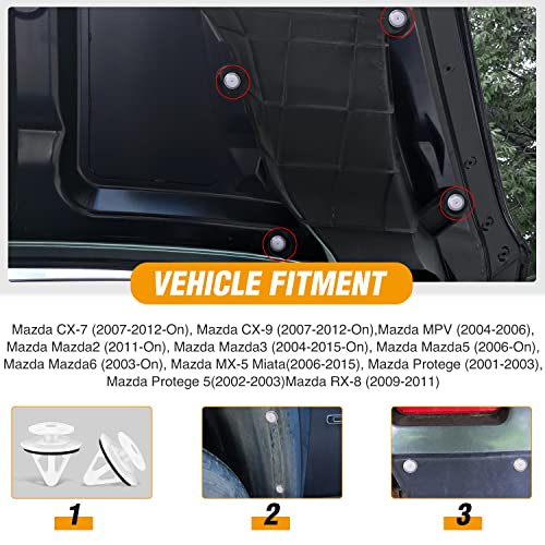 GOOACC 50Pcs Car Door Trim Panel Retainer Clips for Mazda | Bumper Fastener Rivet Clips G18K-51-SJ3 G18K51SJ3 Mazda 2, 3, 5, 6, CX-7, CX-9, MPV, MX-5 Miata, Protege RX-8 with Seal Ring - color: 50Pcs Door Trim Panel Retainer