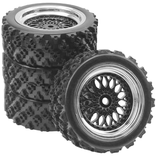 ShareGoo RC 1/10 On Road Tires & Wheel 12mm Hex Plastics Rims Compatible with Tamiya TT01 TT02 Kyosho Sakura D3 Traxxas 4Tec 2.0 1/10 RC On Road Racing & Touring Car (OD 72mm) - color: Od 72mm