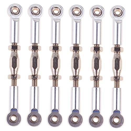 Toddmomy 6pcs Short Tie Rod Upgrade Made of CNC Machined for Rc Car Accessories - color: Silver