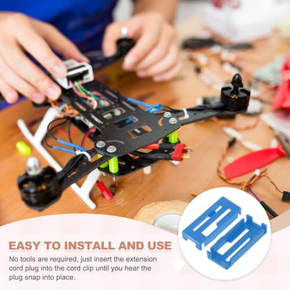 MECCANIXITY 40 Pcs Servo Extension Cable Clips, Servo Cable Safety Connector Lead Wire Buckle Lock for RC Car Plane Boat DIY Y Adapter Cable, Blue - color: Blue