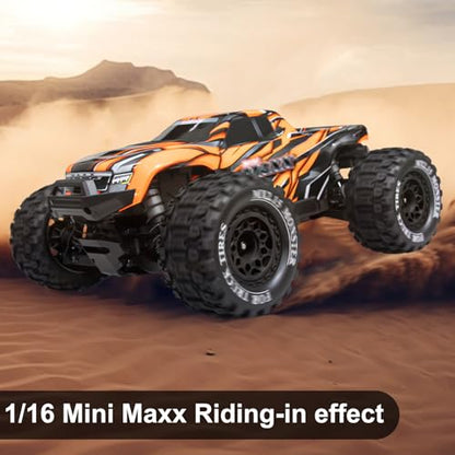 LRFHL 12mm Hex RC Wheel Tires 4PCS | for 1/16 Traxxas Mini Maxx 107154-1 Mini XRT VXL 108076-1 E-Revo Mini XRT MJX 16207 16210 HSP 94186 LOSI 1/18 Mini LMT - color: Black Tires+ Black Hex Wheel-1