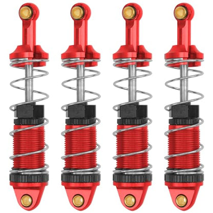 4Pack ShareGoo RC Car Shock Absorbers Metal Shocks Damper Compatible with MJX Hyper Go 16207 16208 16209 16210 H16BM H16GT H16DR 1/16 RC Car Upgrades Part (Red) - color: Red