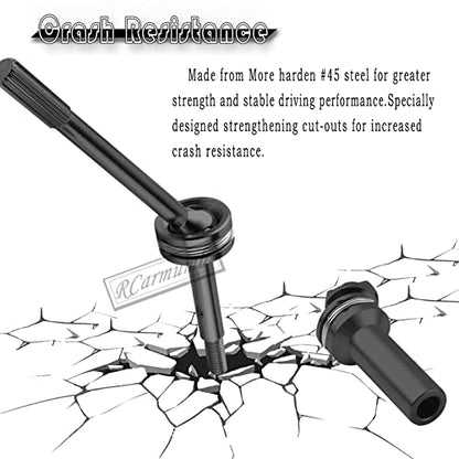 Upgrades Part Rear Drive Shaft CVD & Front Axles for 1/10 Rustler VXL 2WD,Stampede VXL 2WD,Slash VXL 2WD,Hoss VXL 2WD,Stainless Steel #45 Drive Shaft with Hex,Black - style: Black (for 2wd)