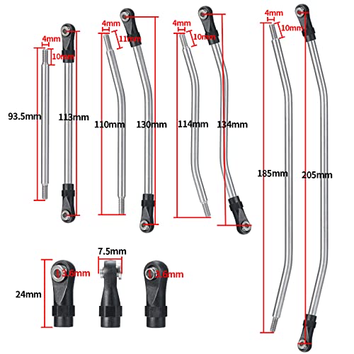 Benedict Harry 10PCS Stainless Steel Link Rod Linkage for Axial Wraith AX90018 90020 90031 90045 90056 Upgrade Parts