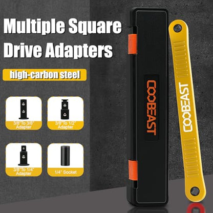 3/8" Offset Extension Wrench Impact Ready Socket Extender Tool (Yellow) | Versatile 1/4",3/8", 1/2" Square Drive Adapters,Universal Extensions Wrench,,0° Swing Extender,for Small Place - color: Yellow