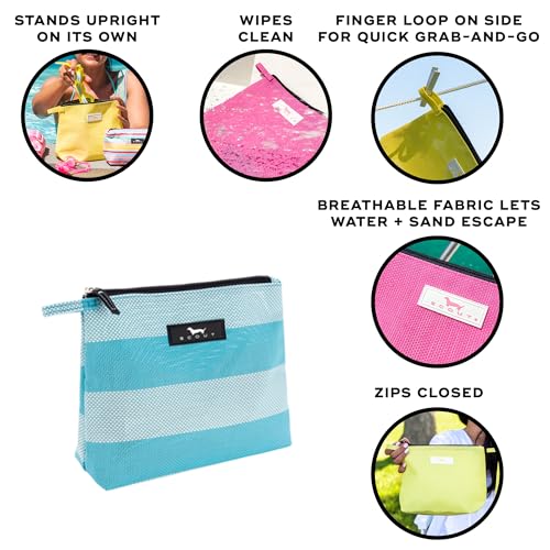 SCOUT Go Getter Pouch- Water-Resistant, Toiletry Bag - Aloha Aqua | Features a convenient finger loop and zips closed. Folds flat, and easily wipes clean. Perfect for the beach and pool - color: Aloha Aqua