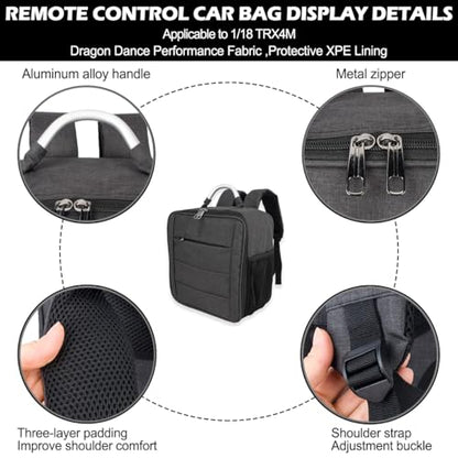 TRX4M Storage Bag Outdoor Backpack Carrying Case with Multi Pockets for Tools and Other Accessories for 1/18 RC Crawler TRX4-M Adjustable Shoulder Strap