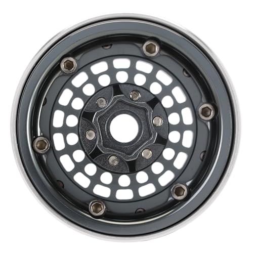 INJORA Turbine 1.9" Aluminum Wheel Offset -10mm for 1/10 RC Crawler (Grey) - color: Grey