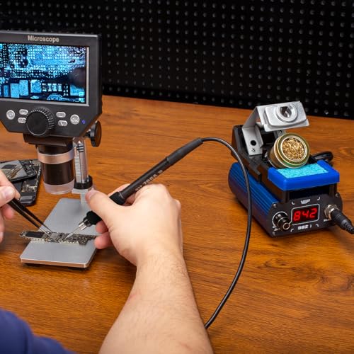 WEP 982-I Precision Soldering Iron Station with Temperature Control, Preset Channels, °C-°F Conversion, Sleep Mode, Automatic Shutdown, Calibration Functions C210 Compatible Soldering Tips