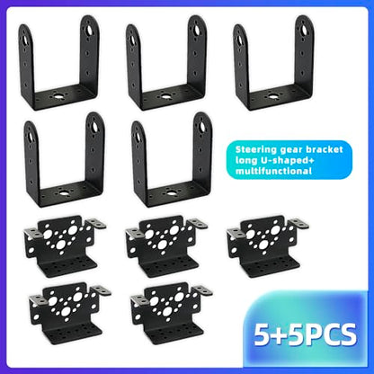 5Set Pan Tilt Servo Mount Bracket for MG995 MG996R S3003 U/L Shaped | Fits multiple servo models. Ideal joint accessory for humanoid robots, robotic vehicles and model boats assembly - style: 5 Sets Servo Bracket