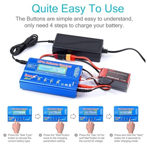 IMAX B6 Battery Charger 80W Lipro Balance Charger Discharger Nimh Li-Ion Ni-Cd Battery Digital LCD Screen for RC Helicopter
