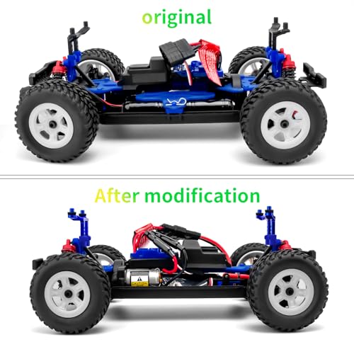 RC Aluminum Front & Rear Body Mounts with Body Posts, Clips, Washers Upgrades Part Compatible with 1/18 Traxxas LaTrax Desert Prerunner, Replace Parts 7615 (Blue) - color: Blue