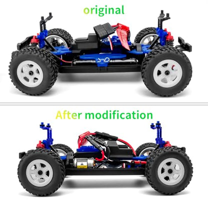 RC Aluminum Front & Rear Body Mounts with Body Posts, Clips, Washers Upgrades Part Compatible with 1/18 Traxxas LaTrax Desert Prerunner, Replace Parts 7615 (Blue) - color: Blue