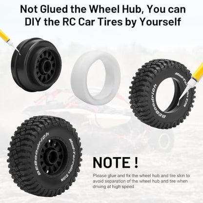 1/16 RC Car Tires and Wheels, daitoku 12mm Hex RC Truck Tires for 1/14 1/16 ARRMA Mojave GROM 223S 4x4 RTR MJX 14211 JJRC Q130c HBX 3100 - (Black) - color: Black