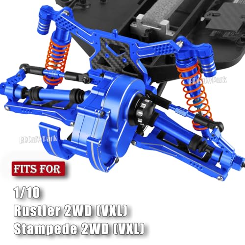RC Upgrades Part for 1/10 Rustler Stampede (VXL) 2WD,A-Arm,Shock,Drive Shaft,Caster Block,Steering Blocks,Stub Axle Carriers,Steering Bellcranks,Links,Shock Tower,Front Bulkhead,Navy Blue - color: Navy Blue - (Rc Upgrades)