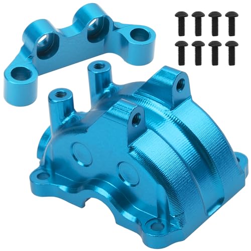 ShareGoo Metal Differential Gearbox Cover Diff Housing Case & Upper Arm Compatible with Tamiya TT02 TT-02D TT-02B TT-02FT 1/10 RC Car (Blue) - color: Blue