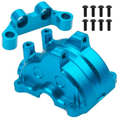 ShareGoo Metal Differential Gearbox Cover Diff Housing Case & Upper Arm Compatible with Tamiya TT02 TT-02D TT-02B TT-02FT 1/10 RC Car (Blue) - color: Blue