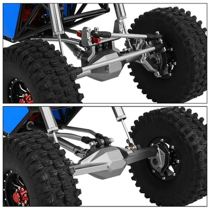 Metal DIY 330mm Wheelbase Rock Buggy Frame Chassis Crawler with VP Element Enduro Portal Axle Nylon Tube Roll Cage for 1/10 RC Crawler Axial SCX10 II Upgrades (Blue) - color: Blue