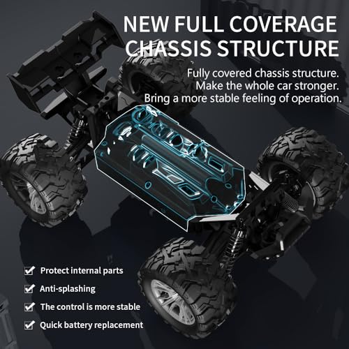 1:16 Scale 4WD High Speed Off-Road Waterproof RC Truck with Dual Batteries | dual Lipo Batteries,Hobby Grade RC car for Adults & Kids