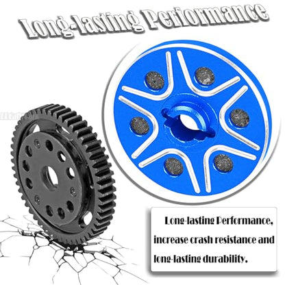 RC 53T Spur Gears 0.8Mod Upgrades Part for 1/10 Slash 2WD (VXL)/Stampede 2WD (VXL)/Rustler 2WD (VXL)/Bandit 2WD (VXL),BRCatWPark Steel Metal Extra-Heavy Slip limiting Clutch,Navy Blue