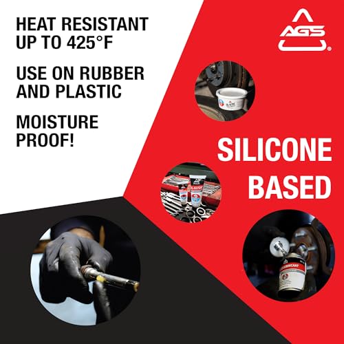 AGS SIL-Glyde 4 oz Tube Silicone Based Brake Assembly Lubricant for Eliminating Disc Brake Squeal - Moisture Proof, Heat Resistant, Rust and Corrosion Protector - size: 4oz