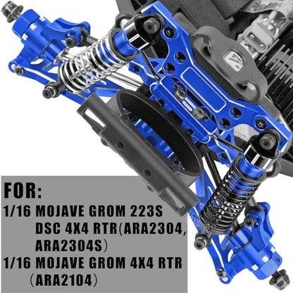 RC Upgrades Parts for 1/16 Mojave Grom 223S DSC 4X4 RTR,1/16 Mojave Grom 4X4 RTR,Front Steering Block Knuckles&Rear Hubs&C-Hubs Caster Blocks Hops Up,Replace ARA330841,Navy Blue - color: Navy Blue(upgrades Part)