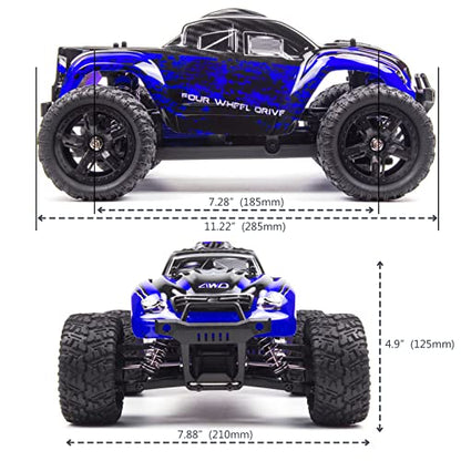 1:16 Scale All Terrain RC Car, 40KM/H High Speed 4WD RC Monster Truck | 4X4 Off-Road Remote Control Truck, Strong Shockproof Resistance - color: Navy Blue