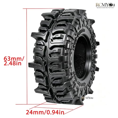 RC 1.3" Soft Rubber Wheel Tires for 1/24 1/18 SCX24 TRX4M RC Crawler Car,Soft Sticky Wheel Tires,Wheels Fetal Skin(4PCS)-A - style: Rubber Wheels-A