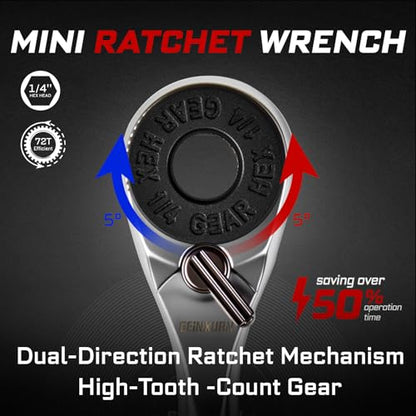 19 Pieces Ratcheting Screwdriver Set and Socket Wrench Set, Mini Rachet Wrench, Rachet Screwdriver Handle and Nut Driver with 12 Pcs Impact Screwdriver Bit, Hand Tools Set for Repair DIY - style: RM019-US