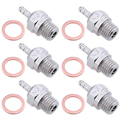 Hobbypark 70117H Hot Glow Plug N3 No. #3 Spark Nitro Engine Parts Replace OS For Traxxas Losi HPI Redcat HSP Himoto RC Car Truck Buggy (Pack of 6)