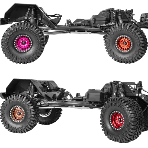 RC 1.9in Beadlock Wheels and Tires for 1/10 TRX4,Axia1 SCX10 II 90046 SCX10 III,D90 RC Crawler Car,Alloy 1.9in rc Beadlock Rims,Soft Rubber 1.9in rc Beadlock Tires,4pcs,Bronze - color: Bronze(4pcs)