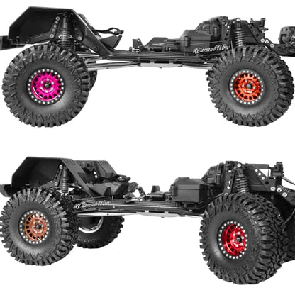 RC 1.9in Beadlock Wheels and Tires for 1/10 TRX4,Axia1 SCX10 II 90046 SCX10 III,D90 RC Crawler Car,Alloy 1.9in rc Beadlock Rims,Soft Rubber 1.9in rc Beadlock Tires,4pcs,Bronze - color: Bronze(4pcs)