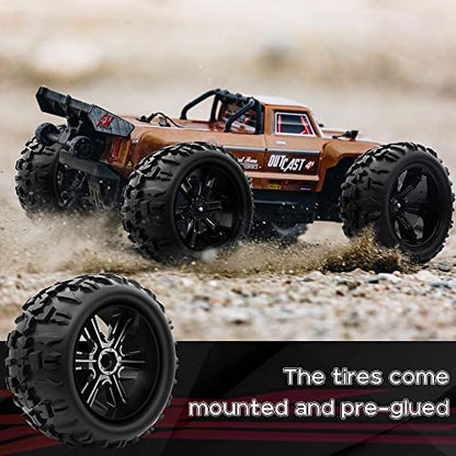 GLOBACT 1/8 1/10 RC Monster Tires 17mm Hex RC Wheels and Tires PreGlued | Preglued RC Tires, Fits TRX E-Revo/T-Maxx/Summit/Kraton/Outcast