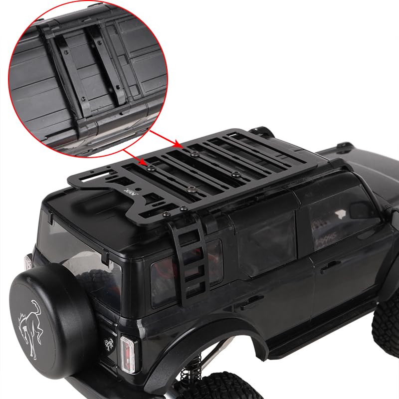 KYX Racing CNC Machined Aluminum Roof Rack Upgrades Parts Accessories for 1/18 RC Crawler Car Traxxas TRX4M Bronco