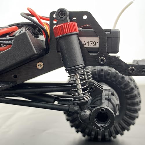 RCLIONS RC Car Shocks 53mm Oil Shock Absorber for Redcat Ascent 1/18th RC Crawler Car Upgrade Parts (Red) - color: Red