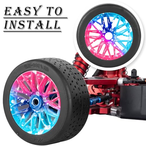 RC Rubber Wheels Tires for 1/8 Typhon 6S BLX,1/7 Infraction 6S BLX,Limitless,4PCS Highway Wheels Soft Tires Truck Tire Highway Tires,Colour - color: Colour(4pcs)
