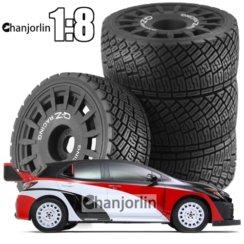 1/8 RC On Road Tires And Plastic Street Wheels 17mm Hex OD 3.94'' 1/7 Rally Racing Tyres For 1:8 1:7 Touring Street Drift Car Tamiya HPI WR8 HSP ARRMA Redcat Losi Kyosho GT2 VRX W10 (Black) - color: Black