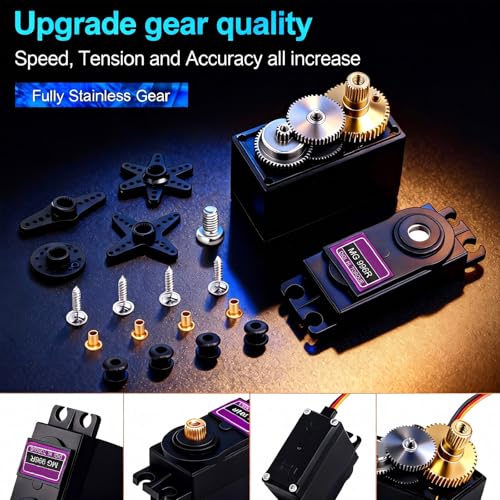 6-Pack MG996R Servo Motor, 55g Metal Gear, 180° | 180-degree control angle, 12kg/cm torque at 6V, compatible with Futaba, Hitec, Sanwa, GWS receivers