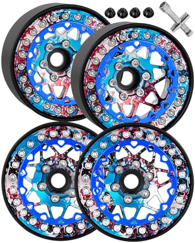 RC 1.9 Beadlock Wheel Rims for 1/10 SCX10 90046 AXI03007 TRX4 TRX6 VS4-10 Gen7 Gen8 MST CFX D90 RC Crawler,Aluminum 1.9" RC Tires Wheel Rim RC Truck Tires Wheels Rims.(4PCS) Colour - color: Colour（1.9 Rim）