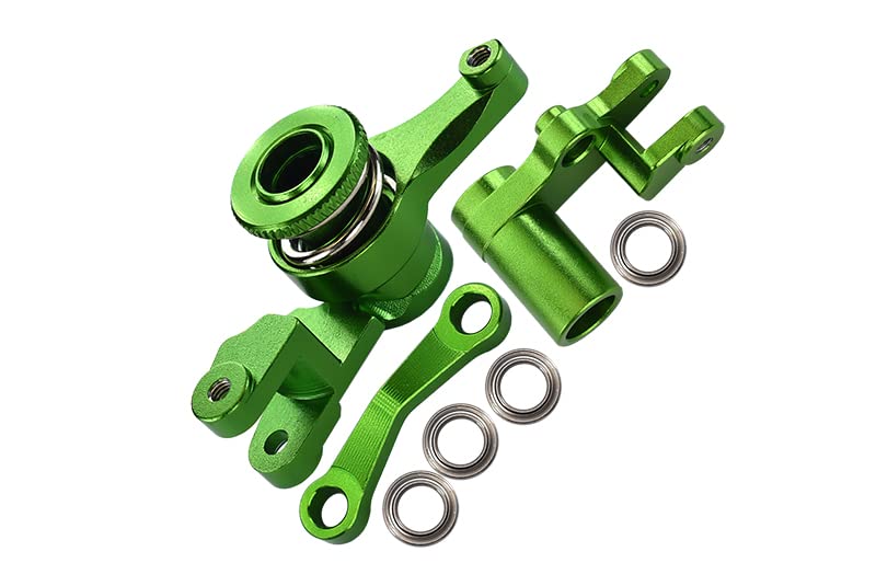 GPM For Traxxas Slash 4X4 / Stampede 4X4 / Rustler 4X4 / Hoss 4X4 VXL/NOS Deegan 38 Upgrade Parts Aluminum Steering Assembly With Bearings - 1Set Green