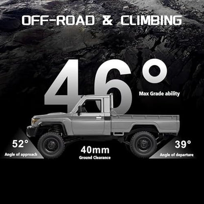 1/12 Scale RC Crawler, MN-82 Pro RTR RC Truck LC79 4x4 Off Road Vehicles 2.4GHz RC Rock Car with LED Lights for Adults Hobby Toys (Gray) - color: Gray