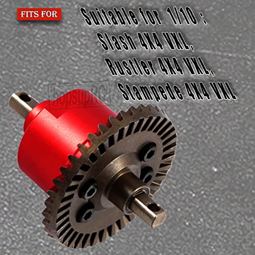 RC Steel Front Main Gear & Differential Case Upgrades Part for 1/10 Slash/Rustler/Stampede 4X4 VXL,Metal Differential Front Differential Upgrades,5381 6882 5379,Red - color: Front Differential(red)