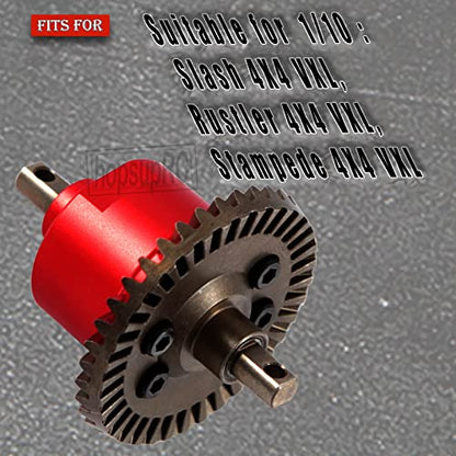 RC Steel Front Main Gear & Differential Case Upgrades Part for 1/10 Slash/Rustler/Stampede 4X4 VXL,Metal Differential Front Differential Upgrades,5381 6882 5379,Red - color: Front Differential(red)
